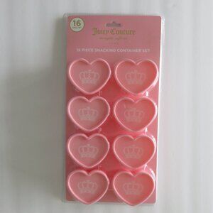 (#125) 16-piece set Juicy Couture Pink Heart Snacking Container Set